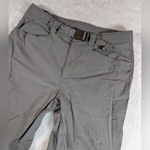 Outdoor Research Equinox Convertible Belted Pants Mens 32 Gray Nylon Hiking Perf